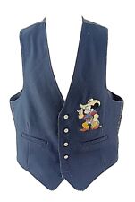 Vtg 90s Embroidered Cowboy Mickey Mouse Vest Disney Dapper Size Medium Mens  picture