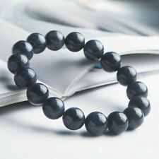 12mm Natural Blue Sapphire Gemstone Fashion Round Beads Stretch Bracelet AAAA picture