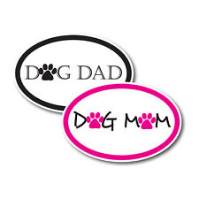 Dog Mom and Dog Dad Combo Pack Oval Magnet Decal, 4x6 Inches, Automotive Magnet picture