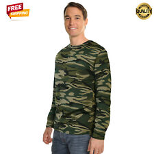 Men's Thermal Shirt Long Sleeve Camouflage Brushed Fleece Warm Crew Neck Top picture