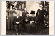 RPPC Victorian Women Pretty Dresses Large Hats Granny in Black Postcard F25 picture