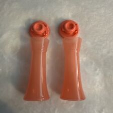 Tupperware Small Hourglass Salt & Pepper Shaker Set Coral w/ Matching Seal New picture