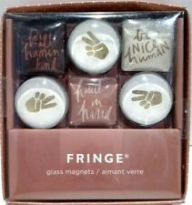 Fringe Glass Magnets Set of 6 Be A Nice Human & Peace Magnets New in Box picture