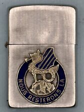 Vintage 1961 Nous Restrooms LA Emblem Chrome Zippo Lighter Army 3rd Infantry picture