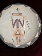 Vtg Navajo Sand Painting Bowl Traditional Design 9”Diameter VTG Shirley Vail picture
