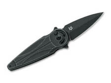 Fox Saturn All Black Left Flipper Folding Knife Black Alum Handle N690 01FX940 picture