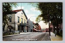 Brattleboro VT-Vermont, Town Hall And Main Street, Antique, Vintage Postcard picture