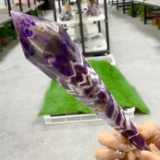429GNatural Dream Amethyst Quartz Crystal Single End Magic Wand Targeted Therapy picture