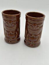 Pair Vintage Tommy Bahama TIKI Mugs Brown  Hawaii Polynesia Cocktail Tiki Mugs picture