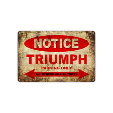 TRIUMPH Motorcycles Parking Sign Vintage Retro Metal Decor Art Shop Man Cave Bar picture