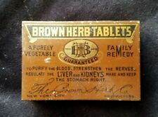 Old Herbal Medicine Tin Brown Herb Tablets Brown Herb Co NY Family Remedy Nerves picture
