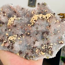 3.59Lb Large Natural Rare Red Quartz Crystal Cluster And Pyrite Mineral Specimen picture