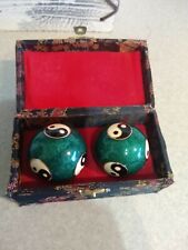 Vintage Chinese Shouxing Baoding Balls- Cloisonne Enamel Yin And Yang -zen... picture