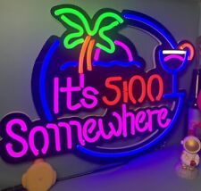 It’s 5 O’Clock Somewhere Neon Sign LED Lamp Wall Decor Bar Beach Neon Signs picture