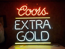 Coors Extra Gold Neon Sign Real Glass Beer Bar Pub  Wall Decor 19x15 picture
