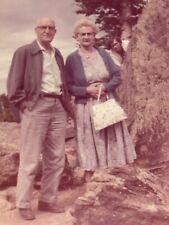 2G Photograph Cute Old Couple Man Woman Head Sticks Out From Rock 1959 Colorado picture