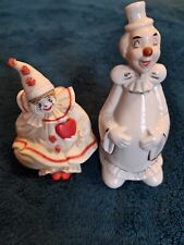Lot of 2 clown figures pom pom 1983 faith wick, white bell picture