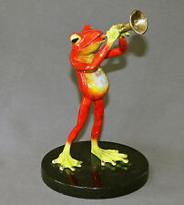 BRONZE TRUMPET FROG SCULPTURE FIGURINE STATUE  ART Amphibian Signed Numbered picture