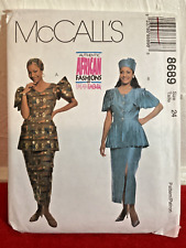 MCALLS PATTERN 8689 AUTHENTIC AFRICAN FASHION EMEABA DRESS HAT HEAD WRAP SZ 24 picture