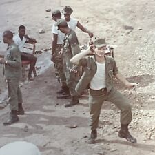 VINTAGE PHOTO 1960s Sexy American Army Soldiers COLOR SNAPSHOT Gay interest hunk picture