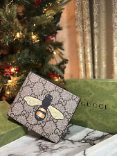GUCCI WALLET FOR MEN BLACK LEATHER BEE 100% AUTHENTIC WITH BOX MEDIUM BILFOLD picture