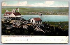Casino Power Station Mount Beacon New York American Flags Waterway VNG Postcard picture