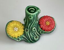 Vintage Jaydon Inc Cactus Mini Daisy Salt and Pepper Shakers Yellow /Red Ceramic picture