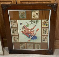 Vintage Artist Lawson Wood Cut Outs In Antique Frame picture
