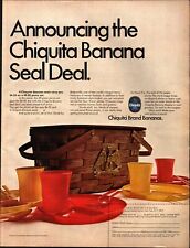 1968 Chiquita Banana Vintage Print Ad Seal Deal Picnic Basket Set c4 picture