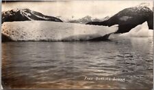 Vintage TAKU GLACIER, Alaska RPPC Real Photo Postcard Water View *Back Damage picture