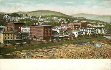Vintage Postcard; Rumford Falls ME Canal Street Scene & Log Jam, Posted 1909  picture