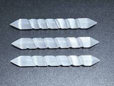 Selenite Crystal Point Spiral Wand Double Terminated Cleansing Charging picture