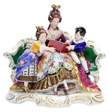 DRESDEN Germany Antique Reading Mother Child Porcelain Grouping Figure Sculpture picture