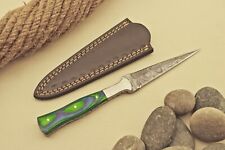 Best Vintage Damascus blade Handmade Skinning/Hunting Knife With Leather Sheath picture