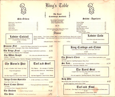 1960s KING'S TABLE RESTAURANT vintage dinner menu SEAFOOD & STEAKS unknown place picture