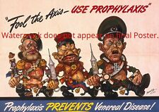 Anti Axis Poster Arthur Szyk WWII Germany Italy Japan humor Venereal syphilis picture