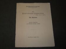 1912 AUGUST 30 UNIVERSITY OF CHICAGO 84TH CONVOCATION PROGRAM - J 3475 picture