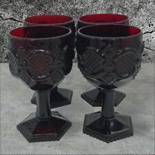 Vintage Goth Avon Ruby Red 1970’s Cape Cod Large Water/Wine Goblets picture