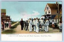 1905 U.S. LIFE SAVING CREW BEACH APPARATUS BRANT ROCK MA ROTOGRAPH POSTCARD picture