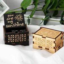 You Are My Sunshine Wooden Music Box Mom/Dad To Daughter Engraved Kids Toy Gift picture