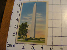 1940 Unused Postcard: Washington DC: WASHINGTON MONUMENT C-16 picture