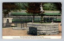 Eureka Springs AR-Arkansas, Basin Springs Fountains, Antique, Vintage Postcard picture