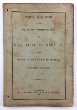 Ohio Reform Schools 12th Annual Report To Governor Columbus Ohio 1868 picture
