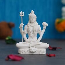 White Polyresin Lord Shiva Statue Decorative Showpiece - 8 cm  (Polyresin,White) picture