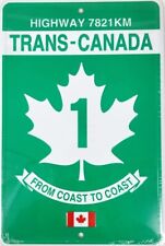 Trans-Canada Highway 1 Route Marker Embossed Aluminum Road Sign 12inx8in picture