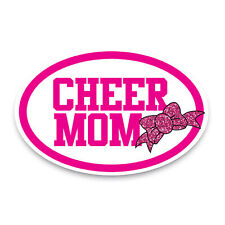 Cheer Mom with Ribbon Sports Oval Magnet Decal, 4x6 Inches,  Automotive Magnet picture