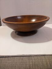 MCM VTG.Handcrafted Maple Wood Bowl With Pedestal Base By Brained Old Colony... picture