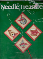 Christmas Needle Treasures Kit Squares Ornaments 06820 Needlepoint VTG picture