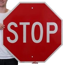Stop Sign, Street Slow Warning Reflective Signs, 30 X 30 Inches Octagon picture