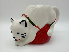Wondershop Hot Choc Mug Or Knitting Supplies Holder ~ White Cat On Ball Of Yarn picture
